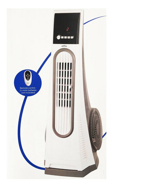Mistral 76cm Turbo Tower Fan/3 Speed Setting/3 Fan Modes/Remote/Oscillating/Time