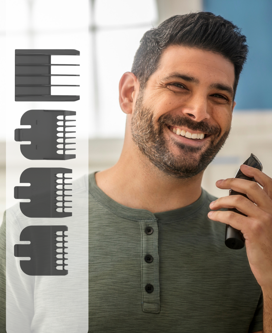All in One Rechargeable Trimmer cutting from 2 to 12 mm and 3 Beard Guided Combs - TheITmart