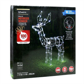 Lytworx Motorised Reindeer 90 Steady/10 Twinkle LEDs Indoor/Outdoor Festive Xmas - TheITmart