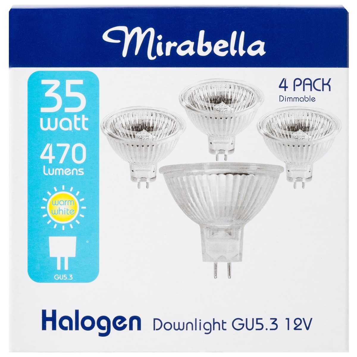 Mirabella 35W Halogen GU5.3 Dimmable Downlight Globe 4 Pack