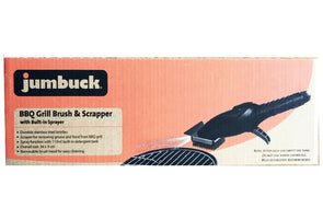 Jumbuck  34cm x 9cm BBQ Grill Brush & Scrapper with Bulit-in Sprayer
