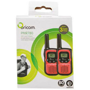 Oricom Walkie Twin PMR780 UHF2-Way Radio/Range up to 3km/80 Channels - TheITmart