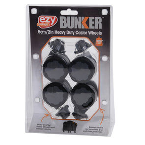 Storage Bunker Click-On Heavy Duty Castor Wheels/Rubber Coated/Metal pivo 4 Pack - TheITmart