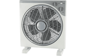 GVA 30cm Rotating Grill Box Fan 3 Speed/Timer/Power button/White/Grey - TheITmart