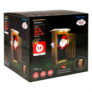 Large Inflatable Pop in and Out Santa Loo with 6 LEDs/Outdoor Christmas Door - TheITmart
