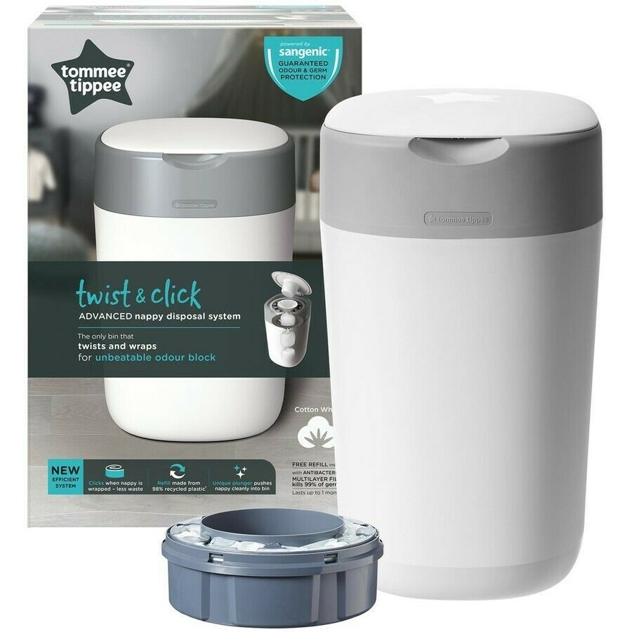 Tommee Tippee Nappy Disposal Bin/Stores up tp 28 nappies hygienically/kills 99% - TheITmart