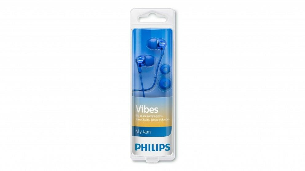 2pack Philips MyJam In-Ear Headphones/3 sizes rubber ear caps/1.2m cable/3.5mm - TheITmart