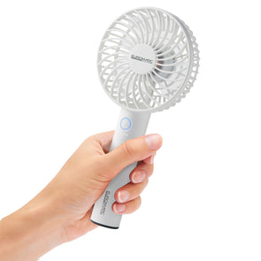 Euromatic Mini Rechargeable Portable Fan/Lightweight/6 Blade High Speed USB WHT - TheITmart