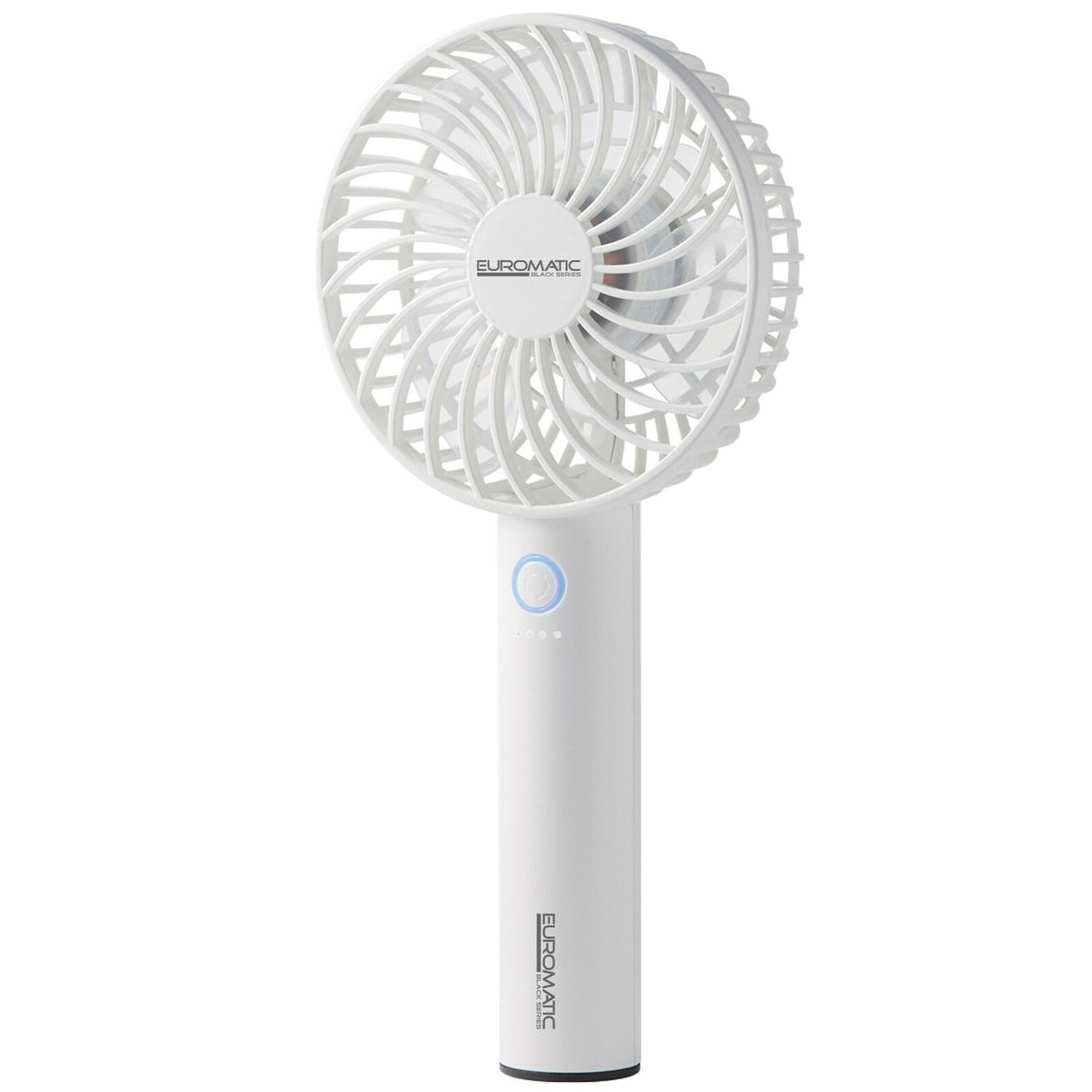 Euromatic Mini Rechargeable Portable Fan/Lightweight/6 Blade High Speed USB WHT - TheITmart