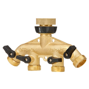 Pope 4 Way Brass Tap Adaptor Outlet Fits ¾” and 1” Taps Connection Type 12mm - TheITmart