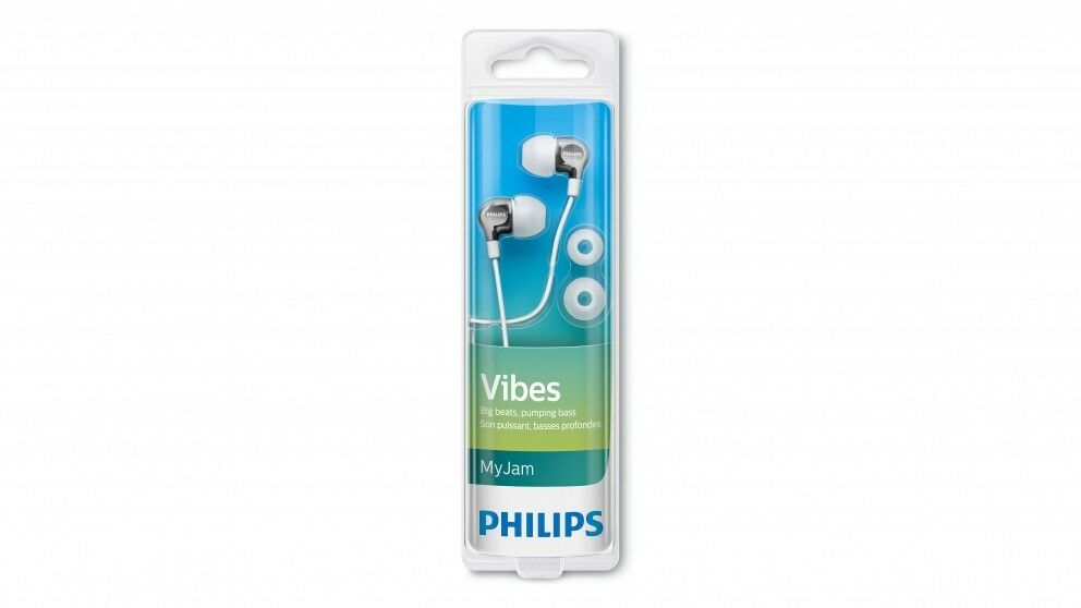 2pack Philips MyJam In-Ear Headphones/3 sizes rubber ear caps/1.2m cable/3.5mm - TheITmart