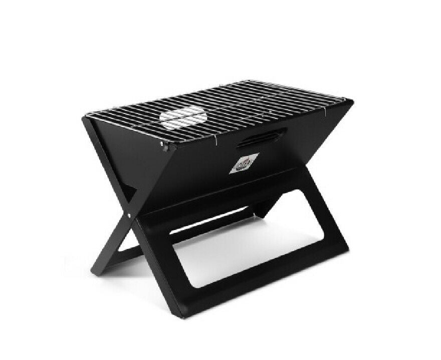 Grillz Notebook Portable Charcoal BBQ Grill/Heavy-duty Construction/Carry Handle - TheITmart