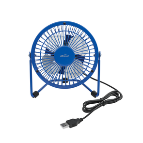 Mistral 10cm USB Mini Desk Fan 5v USB Metal Blue Fan Quiet fan Tilting head Adjs - TheITmart