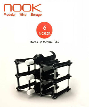 6 Nook Modular Wine Storage/Stores up to 9 Bottles Bench Top Add more NOOKS - TheITmart