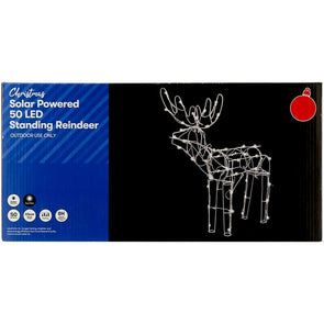 Christmas Solar Powered 50 LED Standing Reindeer/65cm/Free Standing Outdoor - TheITmart