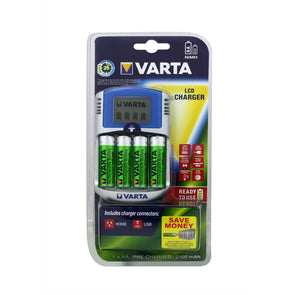 Varta AA/AAA LCD Battery Charger With 4 AA Rechargable Batteries/LCD Screen - TheITmart