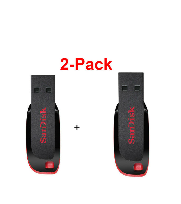 SanDisk Cruzer Blade 16GB USB Flash Drive- 2 Pack - TheITmart