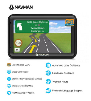 New Navman MOVE85LM GPS Navigator 3D View 5" Touch Screen/Lane Guid - TheITmart
