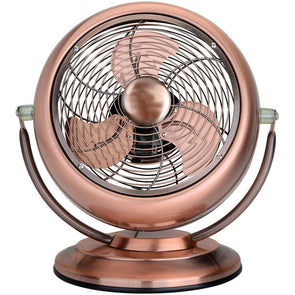 Fenici 20cm FZ-20M06CO Metal Retro Desk Fan Copper/3 Speeds/Metal Housing/Tilt - TheITmart