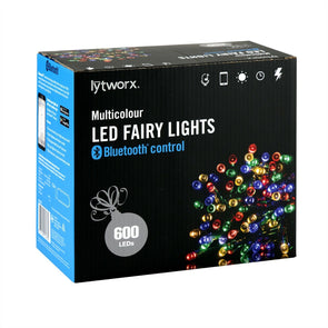 30m Lit LED Fairy Lights with Bluetooth Control 600 Pack - Multi-colour Xmas LED - TheITmart