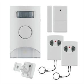 Arlec Compact Wireless Security Alarm Kit 2 Remotes/Magnetic Sensor Loud Sound - TheITmart