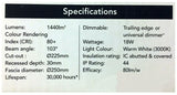 HPM Luna 18W 250mm Dimmable Panel LED Light Kit 1440 Lumens IP44 Warm White - TheITmart