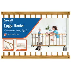 Perma Child Safety Timber Barrier 110 - 200cm Wide/65cm Tall Pressure Mounted - TheITmart