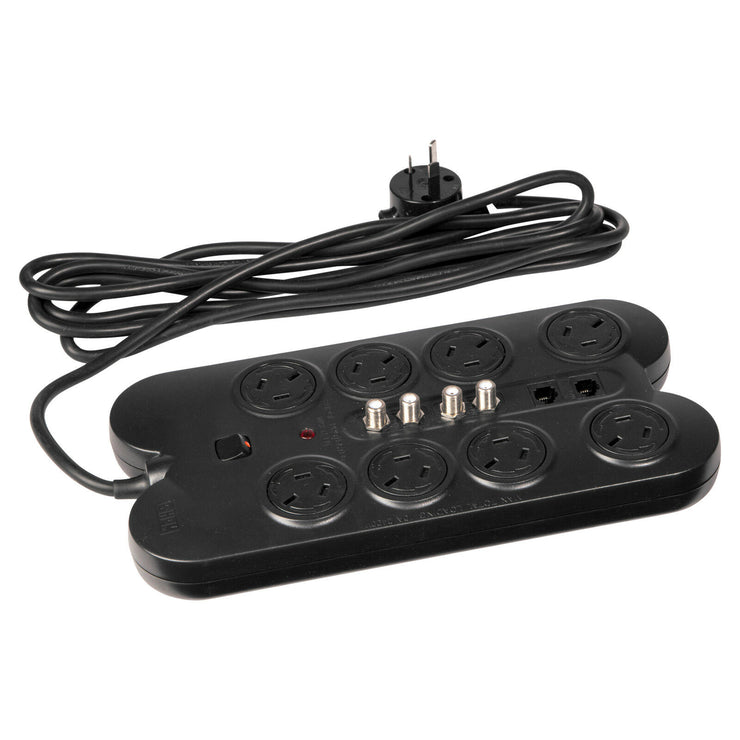 HPM 8 Outlet TV/AV Surge Protected Powerboard/3150J LED indicator/RFI filtering - TheITmart