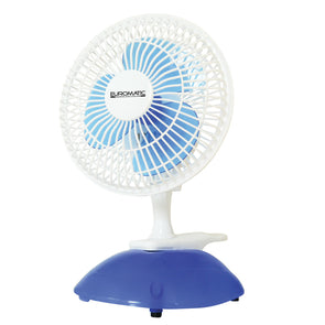 Euromatic 15cm 2 In 1 Clip Desk Fan/ 2 Speed/3 Blades Tilt Adjustable Head Clip On - TheITmart