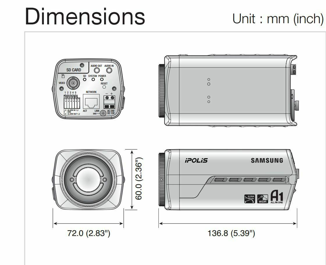 Samsung SNB-3002 IP Network Box Security Camera/Multiple Streaming/Bi Dirc Audio - TheITmart