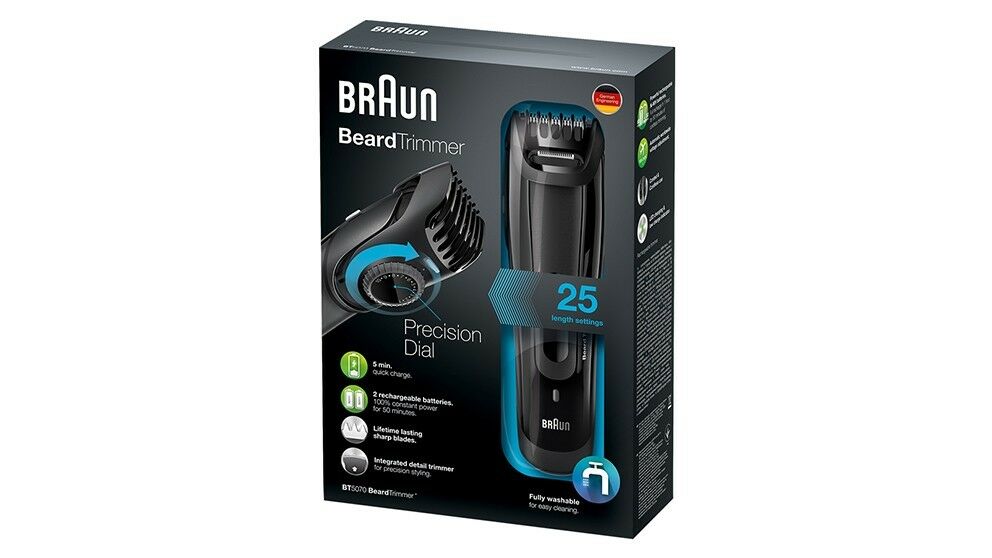 Braun BT5070 Beard Trimmer/25 Length Settings/Fully Washable for Easy Cleaning - TheITmart