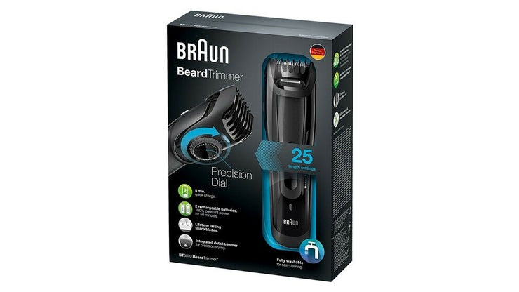 Braun BT5070 Beard Trimmer/25 Length Settings/Fully Washable for Easy Cleaning - TheITmart
