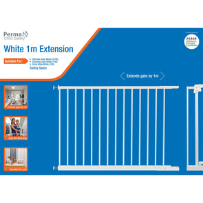 Perma Child Safety 1m White Safety Gate Extension Pressure Mounted Gate Kids Pet - TheITmart