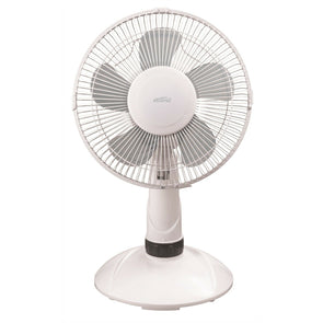 Mistral 23cm White Desk Fan/3 Speed/5 Blades/Oscillating/30W Desk Fan - TheITmart