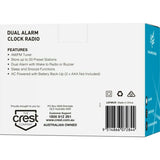 Liquid Ears Dual Alarm AM/FM Clock Radio/20 Presets Stations/Sleep and Snooze - TheITmart