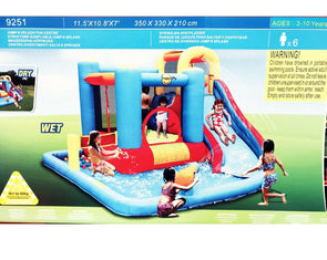 2 in 1 Jumping Castle Splash and Fun Play Centre with Water Slide/Water Cannon - TheITmart