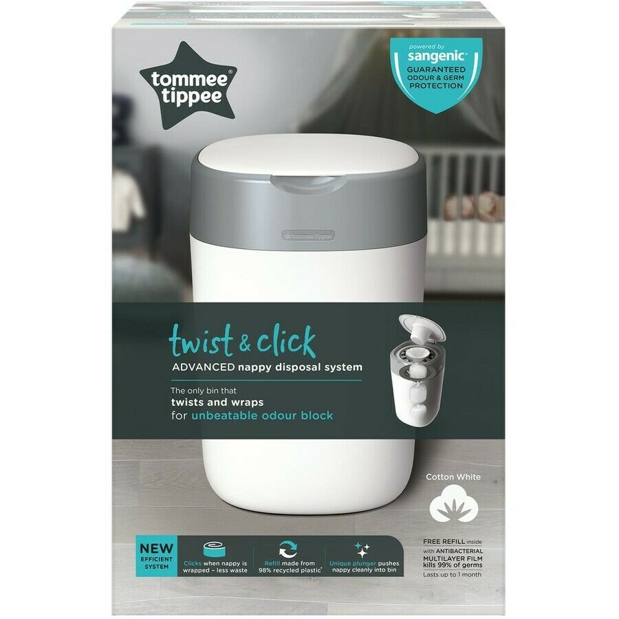Tommee Tippee Nappy Disposal Bin/Stores up tp 28 nappies hygienically/kills 99% - TheITmart