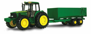 Big Farm John Deere Tractor and Wagon Toy - TBEK46077/Lights/Opening Window/Hood - TheITmart