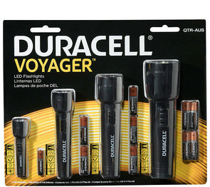 Duracell Voyager LED Torches - PROMO FAMILY 4 PACK ALL SIZES With Batteries - TheITmart