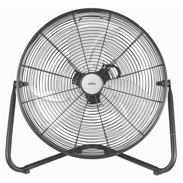 Mistral 50cm Black Hi Power Floor Fan/3 Speed/3 Aluminium Blades/Adjst Tilt Head - TheITmart