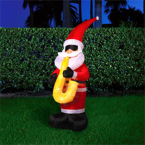 Lytworx 1.8m Inflatable Santa Playing Saxophone 11 Super Bright LEDs