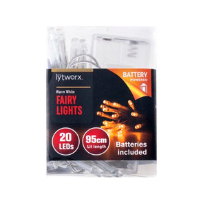 Lytwrox 20 LED Battery Operated Fairy Lights- Warm White/ White/Multi-Colour