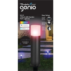 Mirabella Genio Wi-Fi 4 Black LED Garden Path Light Kit