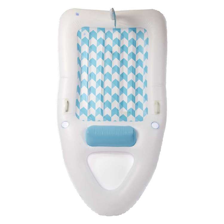 Luxe Inflatable Yacht White & Blue/ Ideal for Beach Parties Leisure