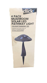 Click 17.5cm Mushroom Solar LED Pathway Light - 4 Pack