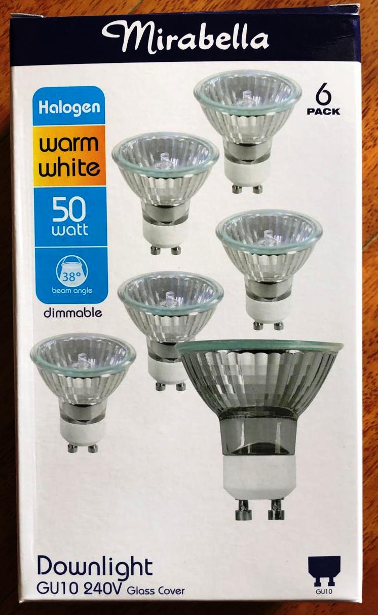 Mirabella Halogen GU10 Warm White Dimmable Downlight Globe - 6 Pack - TheITmart