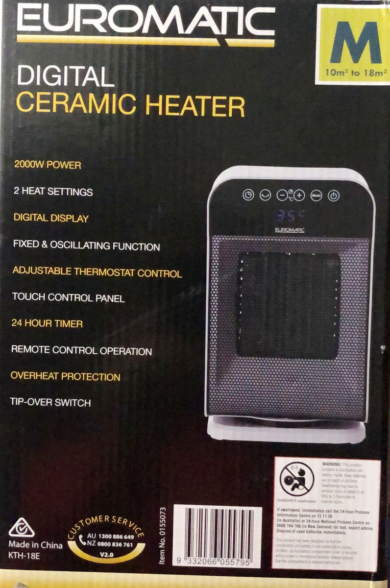 Euromatic Digital Ceramic Heater TheITmart