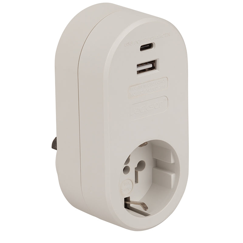 Jackson Inbound USB A & C Travel Adaptor For Australia and NZ