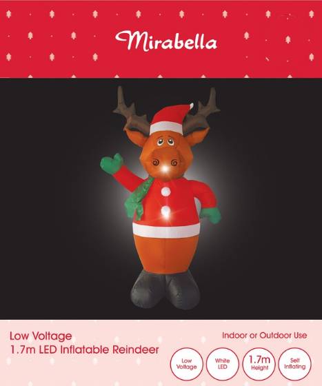 Mirabella Christmas 1.7m Low Voltage Festive Inflatable Reindeer