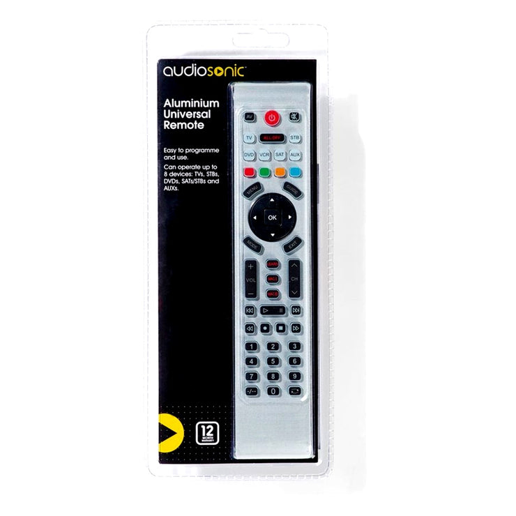 AudioSonic Aluminium Universal Remote Control /Operates up to 8 Devices